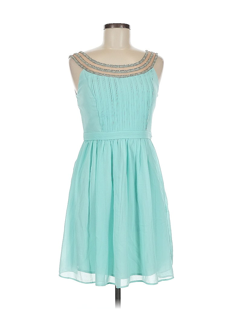 a. drea 100% Polyester Solid Teal Cocktail Dress Size M - photo 1