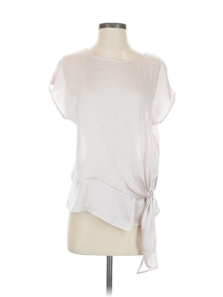 Pre-owned Vince Camuto Short Sleeve Blouse In White