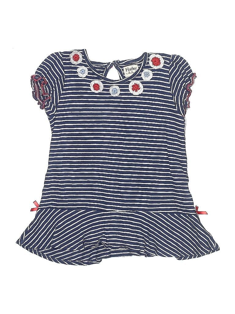 Click to view more detailed imagery on our partner's website Pre-owned Hatley Kids' Short Sleeve Top Blue Ruffles Neckline Tops
