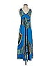 Veronica M. Paisley Blue Casual Dress Size XS - photo 1