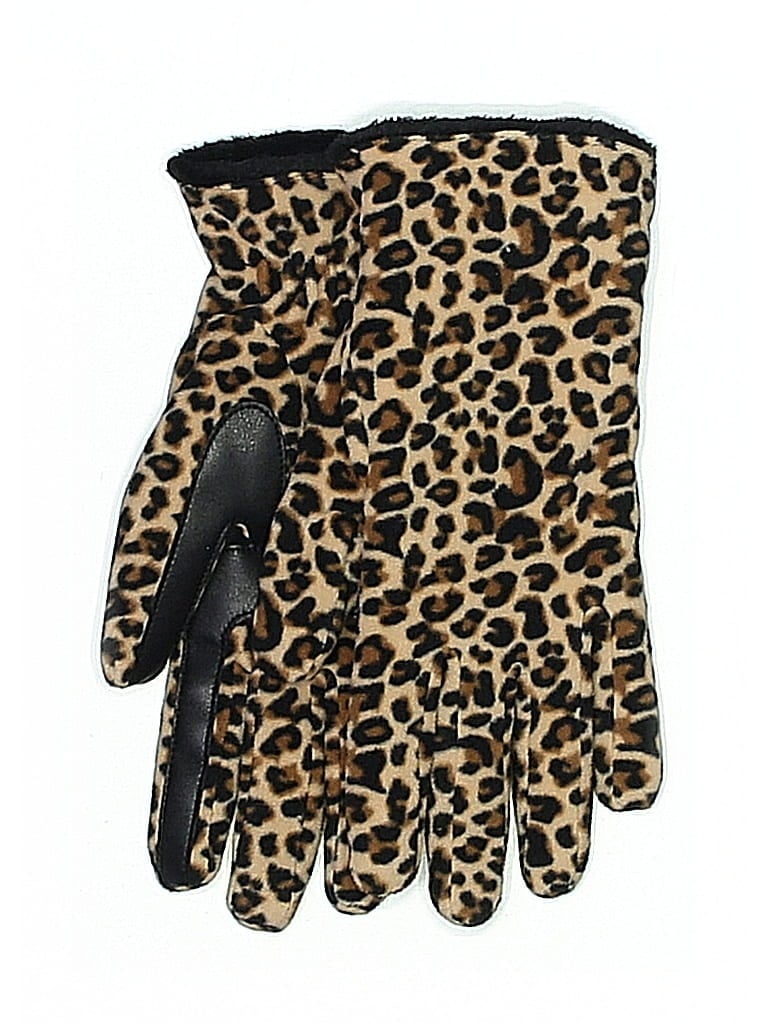 Isotoner Animal Print Black Gloves Size S - photo 1
