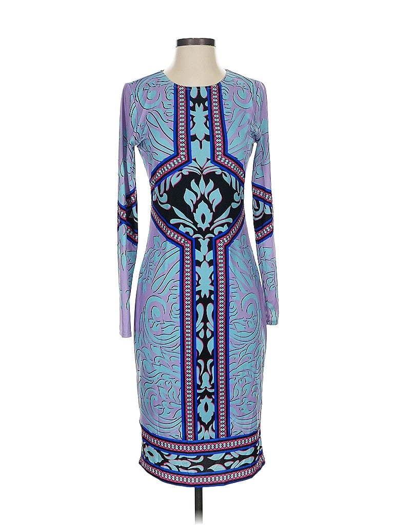 Hale Bob Graphic Blue Cocktail Dress Size S - photo 1