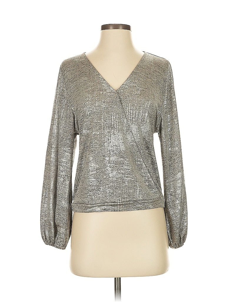 Click to view more detailed imagery on our partner's website Pre-owned By Anthropologie Long Sleeve Blouse In Silver