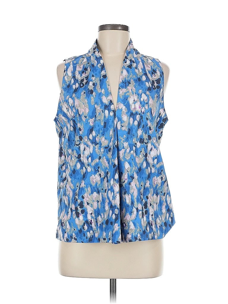 Pre-owned Nine West Sleeveless Blouse In Blue