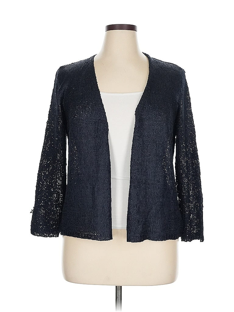 Pre-owned Joan Vass New York Cardigan Sweater In Blue