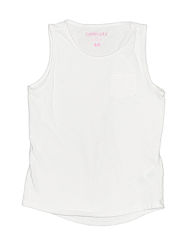 Crewcuts 100% Cotton White Sleeveless T-Shirt Size 4 - 5 - photo 1