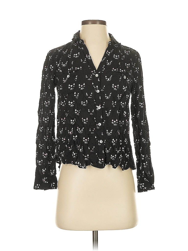 Pre-owned Maeve 3/4 Sleeve Blouse In Black