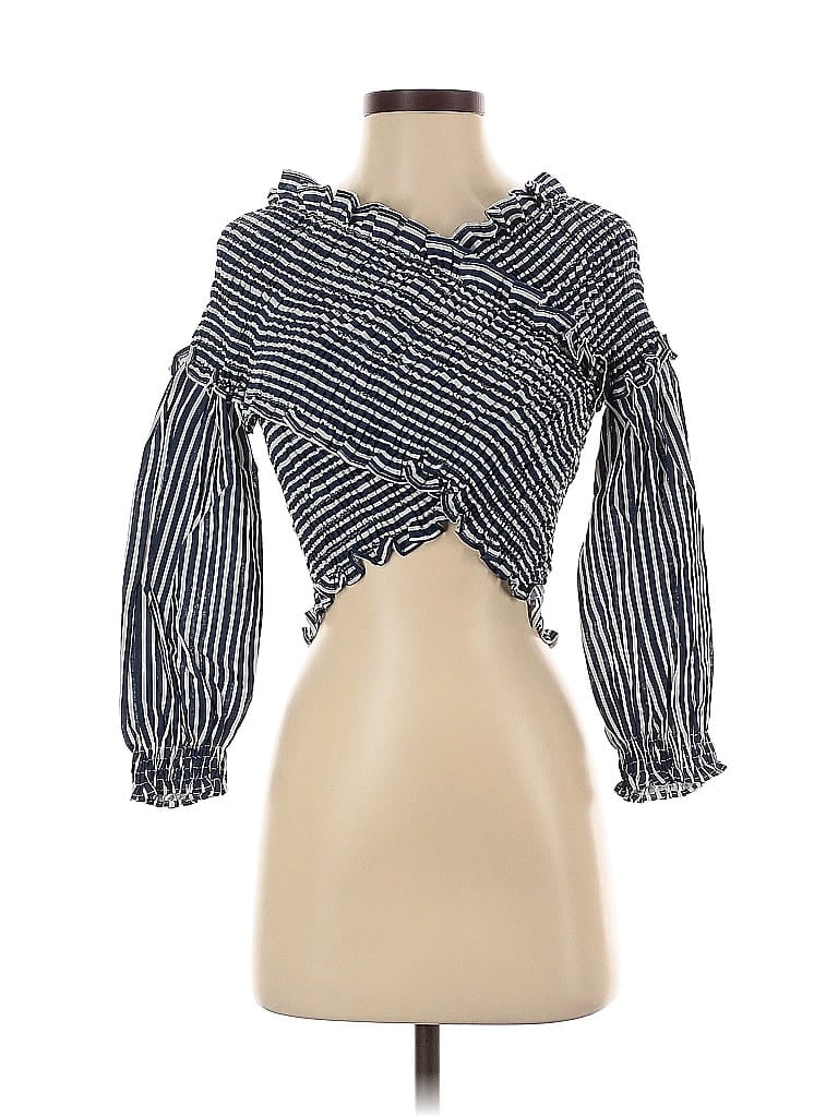 Click to view more detailed imagery on our partner's website Pre-owned Zara 3/4 Sleeve Blouse In Blue