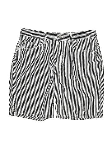 Riders by Lee Casual Gray Striped Denim Shorts (view 1)