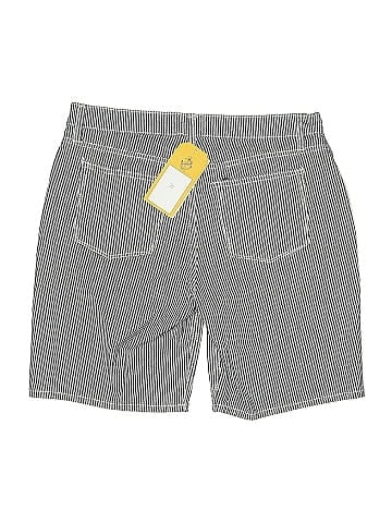 Riders by Lee Casual Gray Striped Denim Shorts (view 2)
