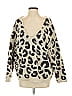 Pol Animal Print Ivory Gray Pullover Sweater Size S - photo 1