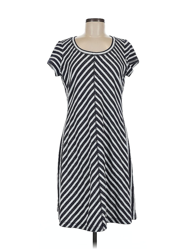 T by Talbots Chevron-herringbone Gray Casual Dress Size M - photo 1