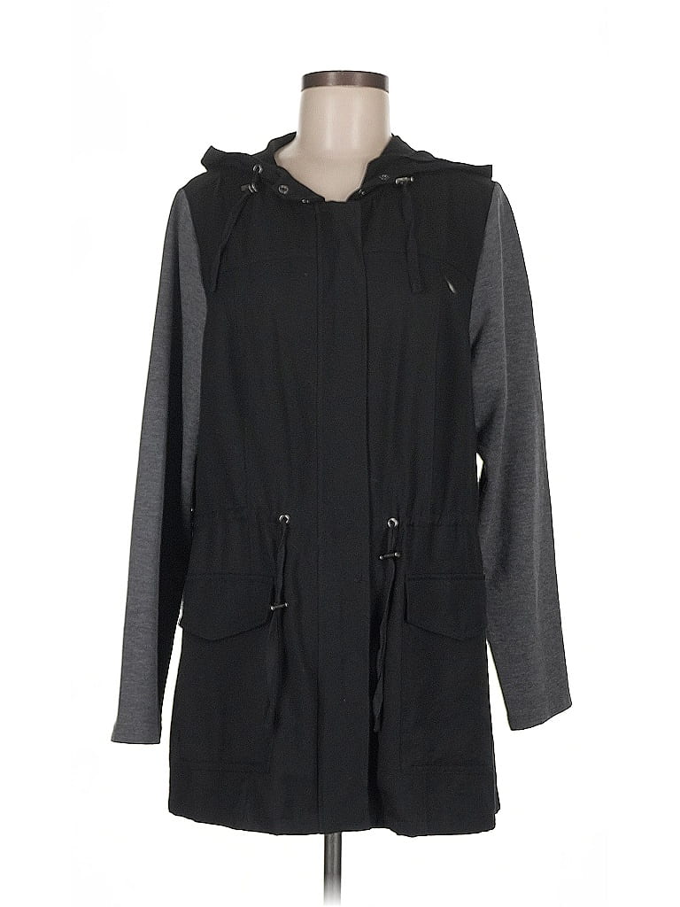LOGO by Lori Goldstein Black Raincoat Size M - photo 1