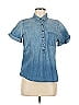 Current/Elliott 100% Cotton Blue Short Sleeve Blouse Size Med (2) - photo 1