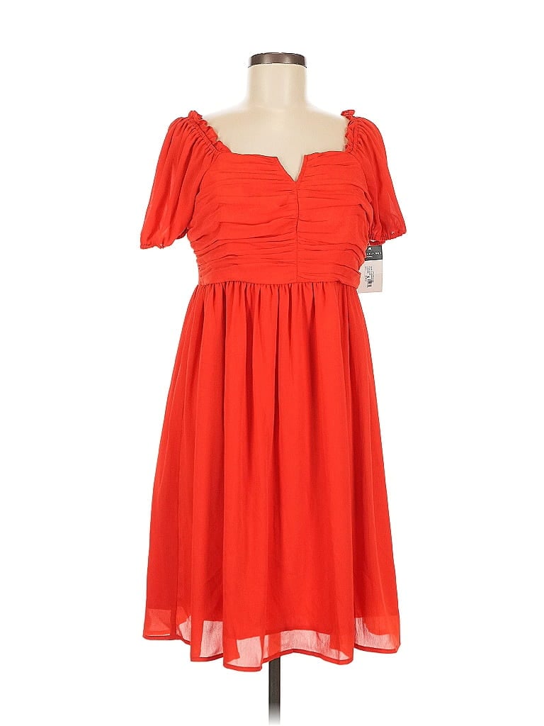 Tahari by ASL 100% Polyester Red Casual Dress Size 8 - photo 1