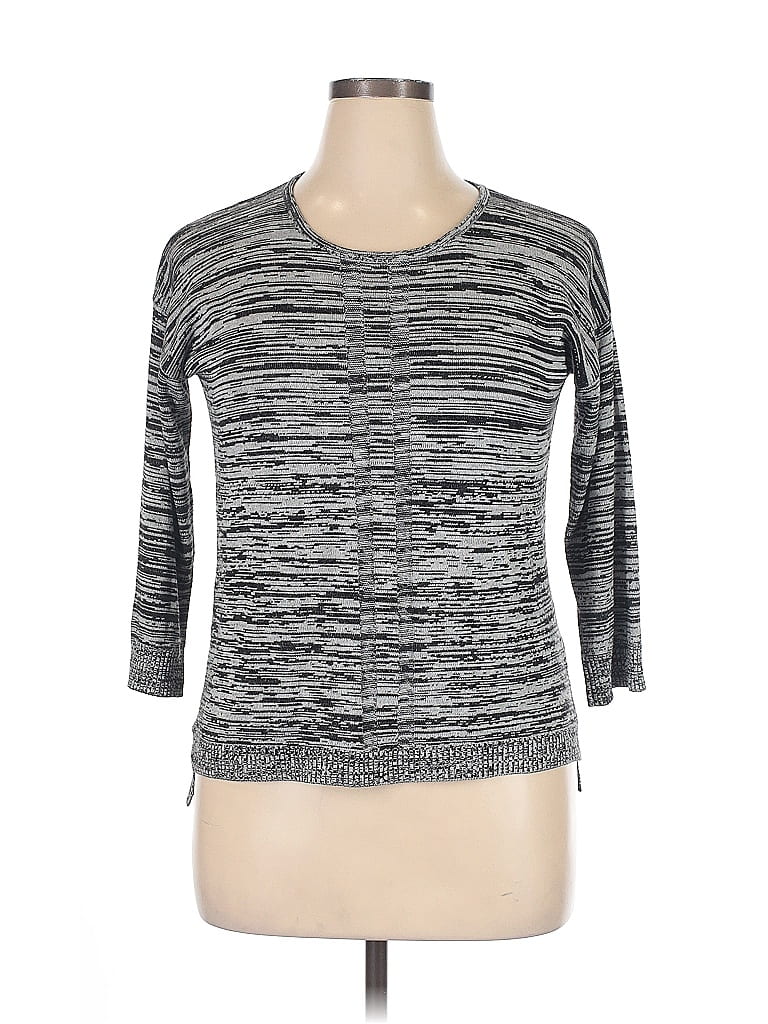 Pre-owned Cable & Gauge Pullover Sweater In Gray