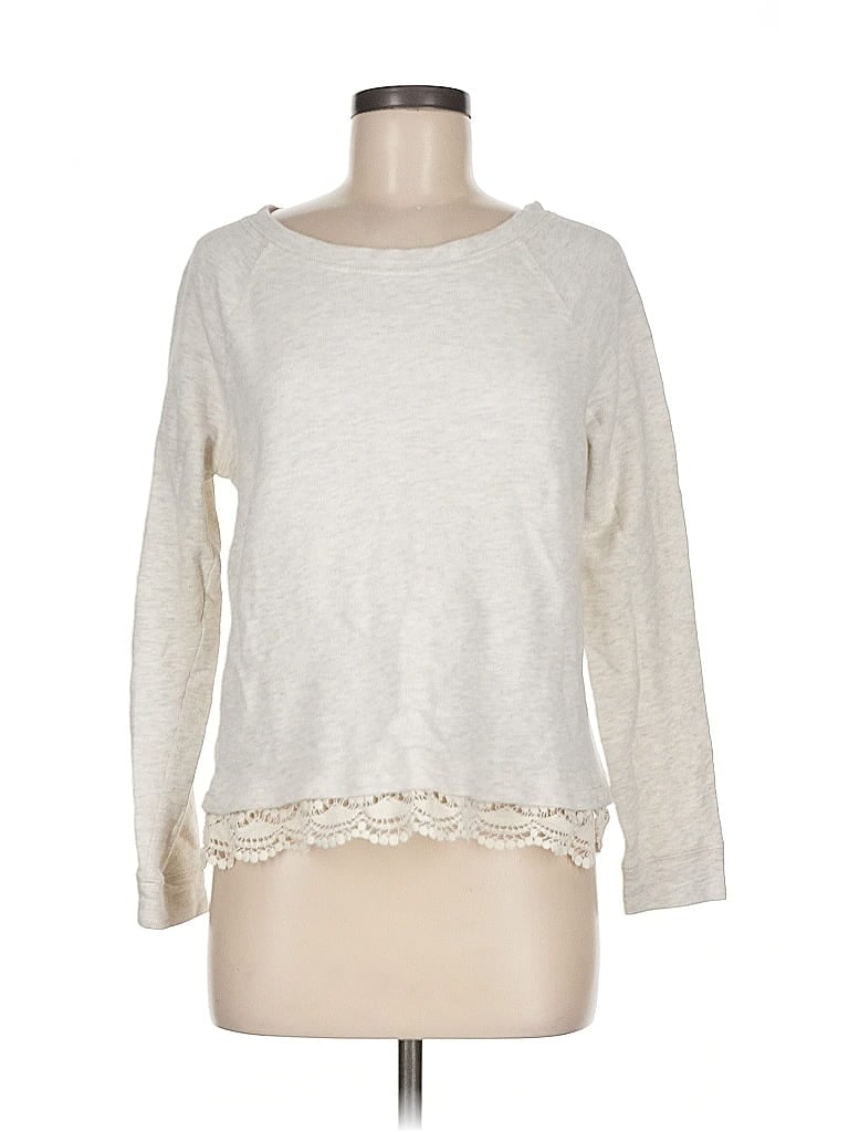 Lou & Grey for LOFT 100% Cotton Ivory Pullover Sweater Size M - photo 1