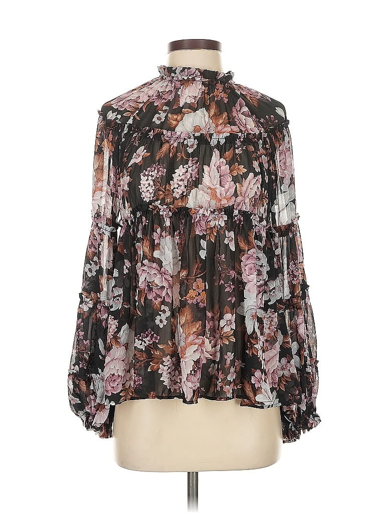 Pre-owned Opt Long Sleeve Blouse In Brown