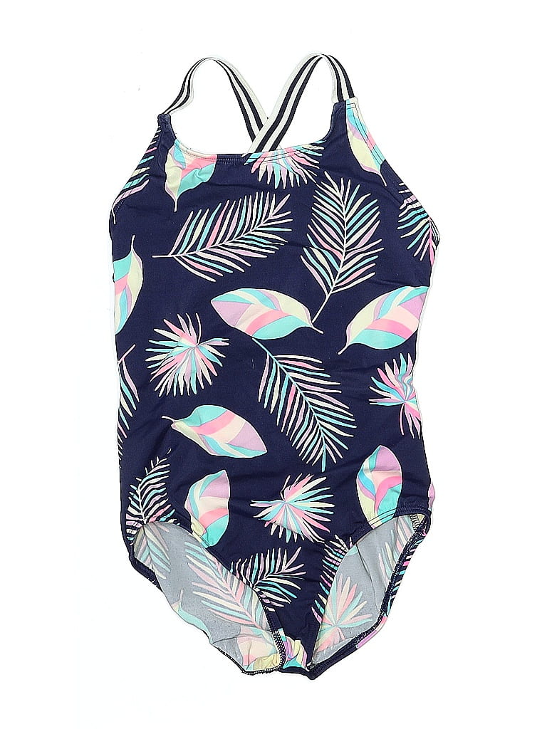 Lands' End Print Blue One Piece Swimsuit Size 8 69 off ThredUp