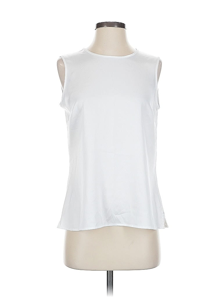 Kasper 100% Polyester White Sleeveless Blouse Size S - photo 1