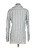 Frank & Eileen 100% Linen Checkered-gingham Gray Long Sleeve Blouse Size XXS - photo 2