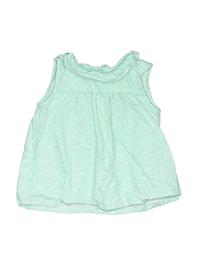 Gymboree 100% Cotton Green Teal Sleeveless Blouse Size 18-24 mo - photo 1