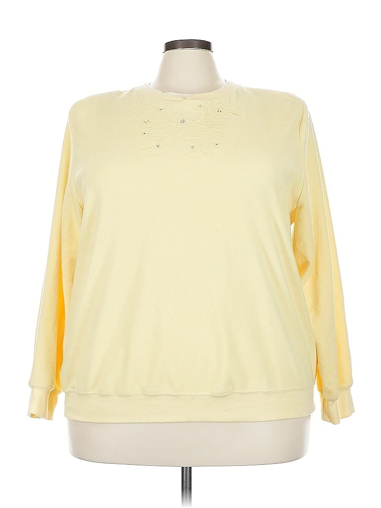 Alfred Dunner 100% Polyester Yellow Sweatshirt Size 3X - photo 1