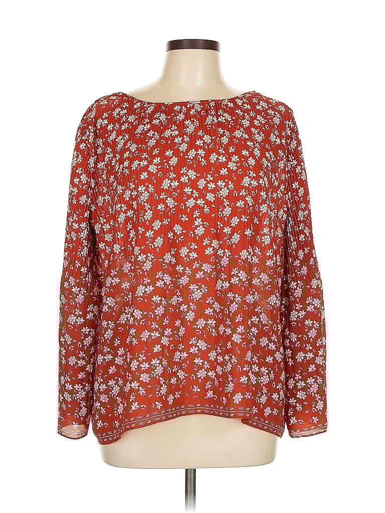 Pre-owned Max Studio Long Sleeve Blouse In Red