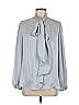 Eva Mendes by New York & Company 100% Polyester Gray Blue Long Sleeve Blouse Size M - photo 1