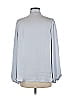Eva Mendes by New York & Company 100% Polyester Gray Blue Long Sleeve Blouse Size M - photo 2