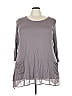 LOGO by Lori Goldstein Gray 3/4 Sleeve T-Shirt Size 3X - photo 1