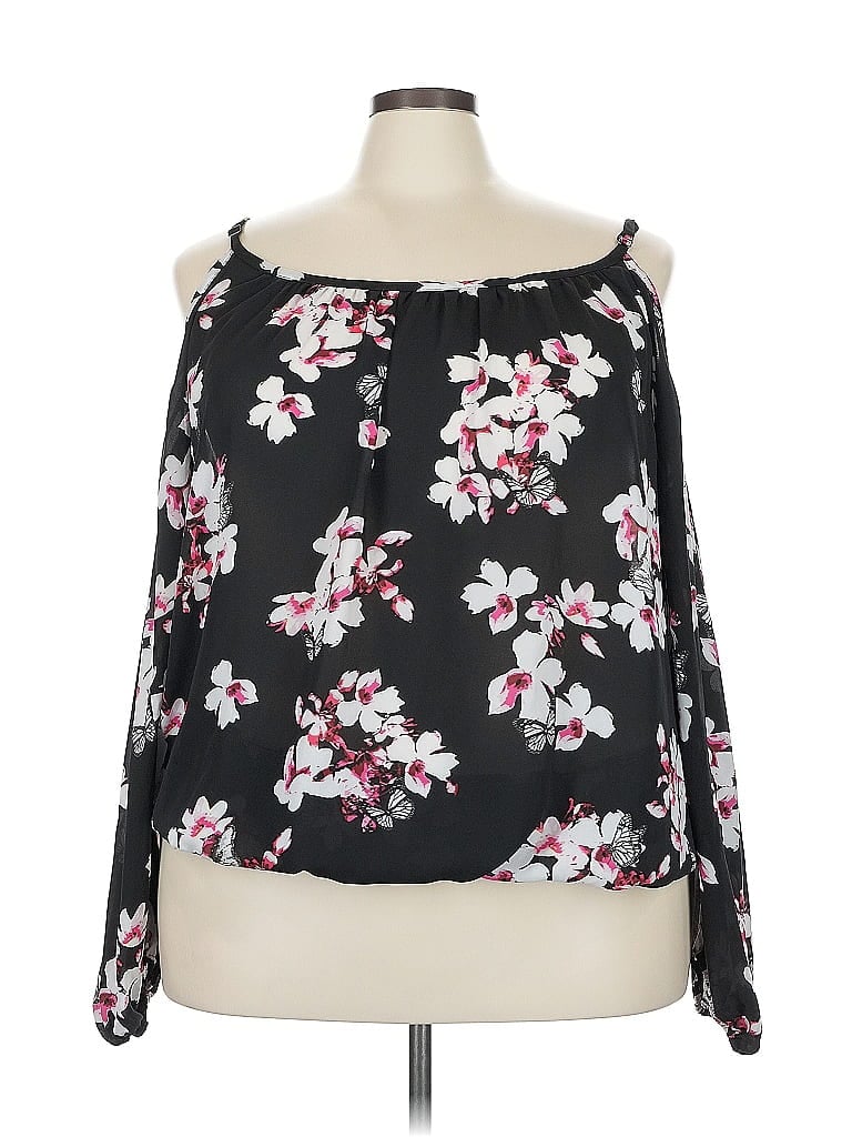 Pre-owned Torrid 3/4 Sleeve Blouse In Black