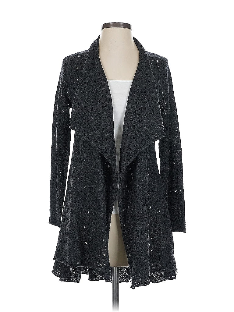 Pre-owned Eileen Fisher Wool Cardigan Sweater In Gray