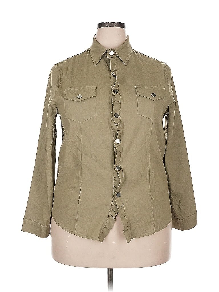 Pre-owned Unbranded Long Sleeve Button Down Shirt In Brown