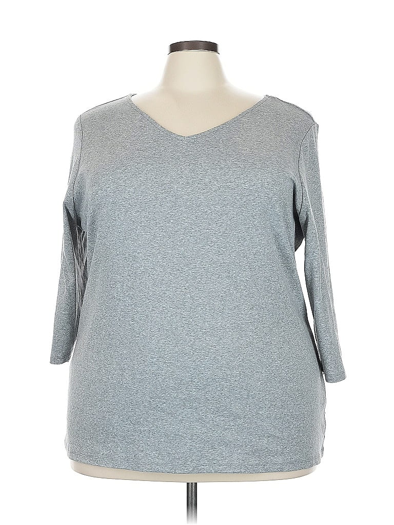 Lane Bryant Gray 3/4 Sleeve T-Shirt Size 22 - photo 1