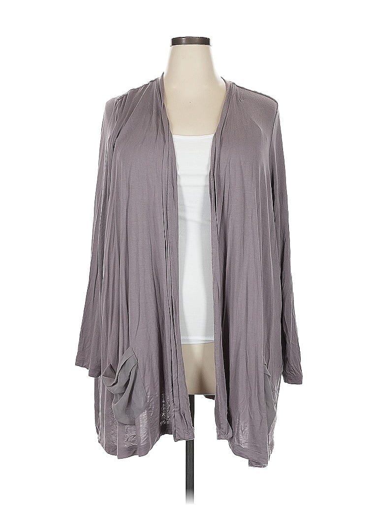 LOGO by Lori Goldstein Gray Kimono Size 3X - photo 1