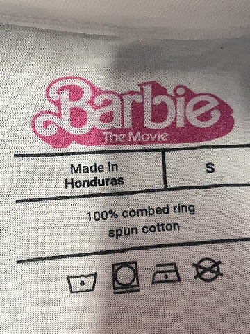 Barbie 100% Ringspun Combed Cotton White Sleeveless T-Shirt Size S