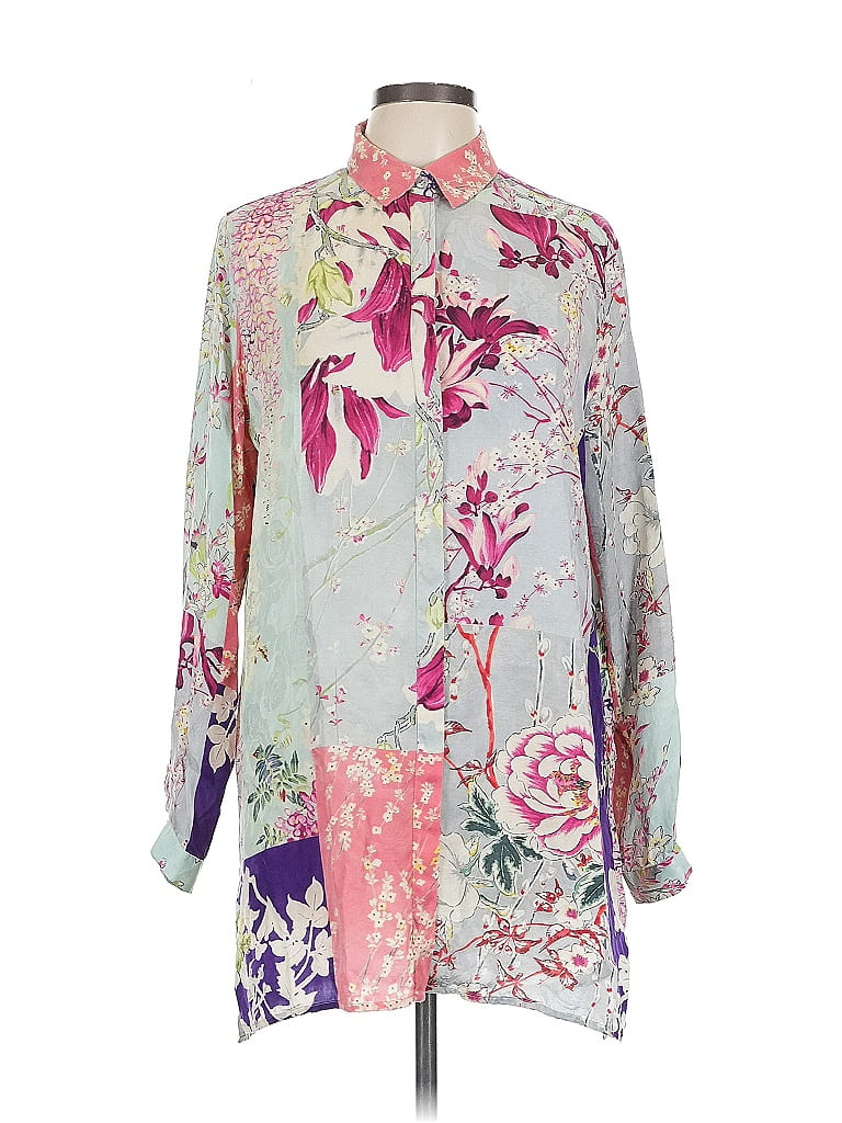 ETRO Floral Pink Blue Long Sleeve Blouse Size EU (IT) 48 / US 12 - photo 1