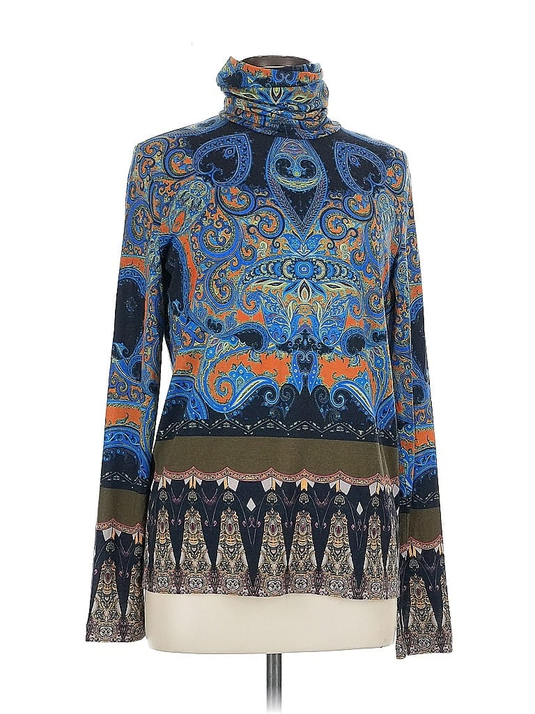 ETRO Blue Long Sleeve Turtleneck Size EU (IT) 48 / US 12 - photo 1
