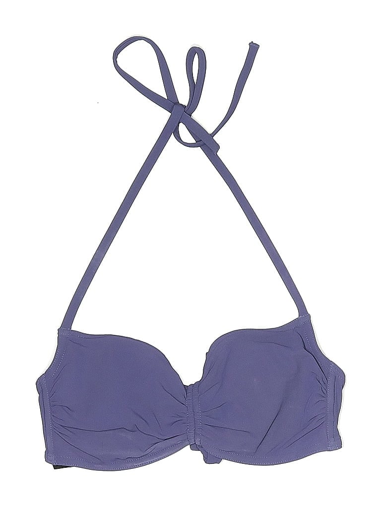 Pre-owned Gap Body Swimsuit Top Purple Solid Pattern Swimwear