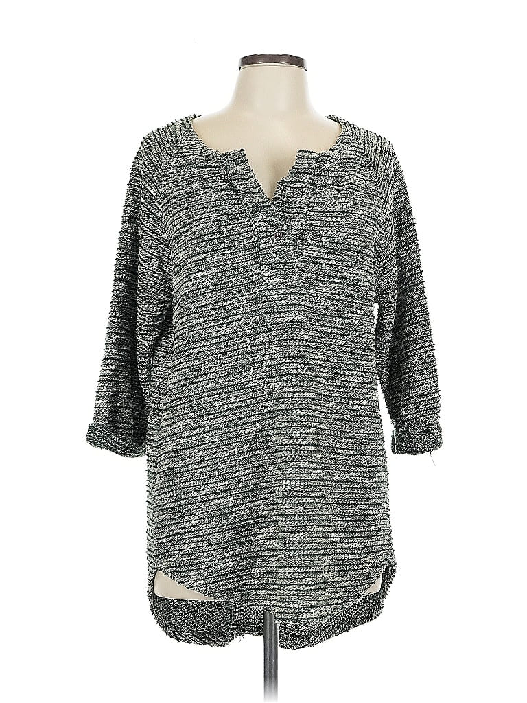 Pre-owned Ro & De 3/4 Sleeve Blouse In Gray