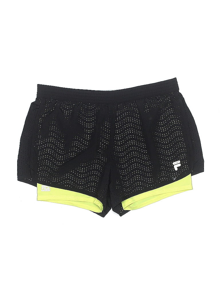 Fila Sport 100% Polyester Chevron-herringbone Black Athletic Shorts Size M - photo 1