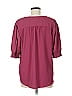 Belle By Kim Gravel 100% Polyester Burgundy 3/4 Sleeve Blouse Size M - photo 2