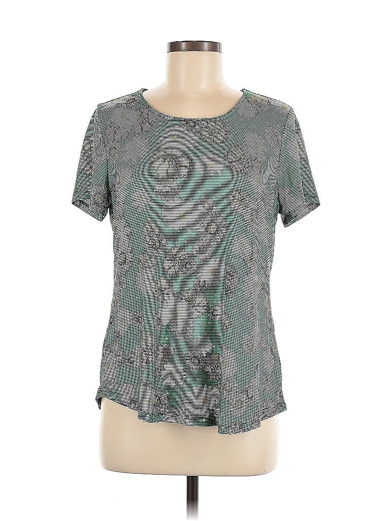 Christopher & Banks Floral Green Short Sleeve T-Shirt Size M - photo 1