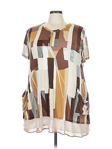 LOGO by Lori Goldstein Short Sleeve Blouse (view 1)