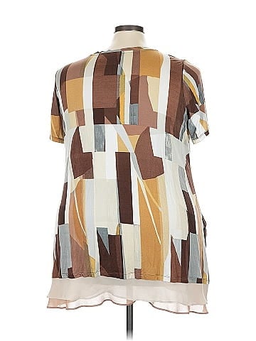 LOGO by Lori Goldstein Short Sleeve Blouse (view 2)