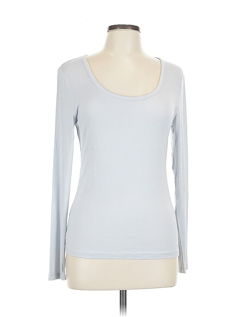 Pre-owned Ann Taylor Loft Long Sleeve T-shirt In Silver