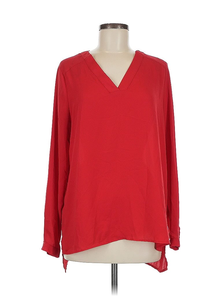 Pre-owned Pleione Long Sleeve Blouse In Red