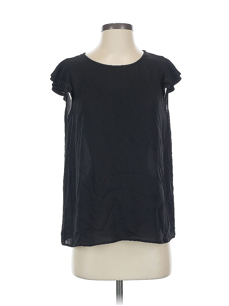 Pre-owned Joie Short Sleeve Top Black Scoop Neck Tops
