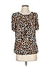 Talbots 100% Polyester Brown Short Sleeve Blouse Size XS - photo 1
